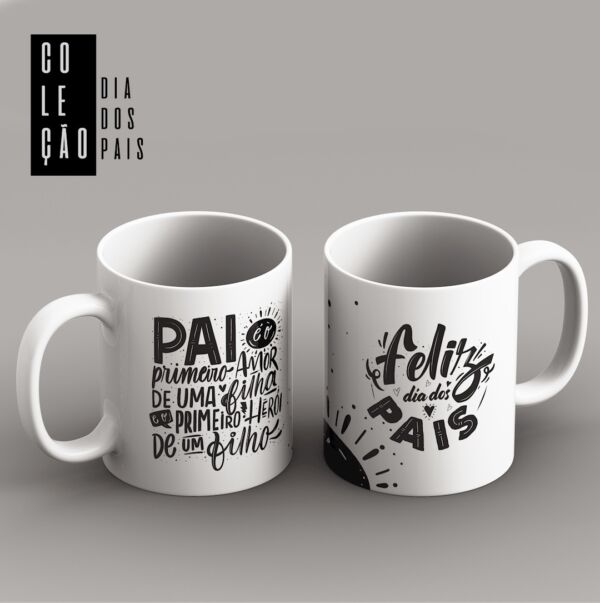 XICARA DE PORCELANA 325ML DIA DOS PAIS REF0205 - CASA FÉ