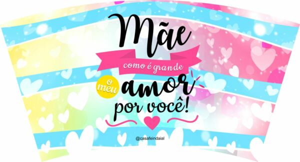 COPO COM CANUDO HOLOGRÁFICO 550ML DIA DAS MÃES REF0223 - CASA FÉ - Image 3