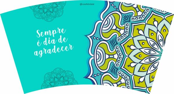 COPO COM CANUDO HOLOGRÁFICO 550ML LINHA MANDALAS REF0238 - CASA FÉ - Image 3