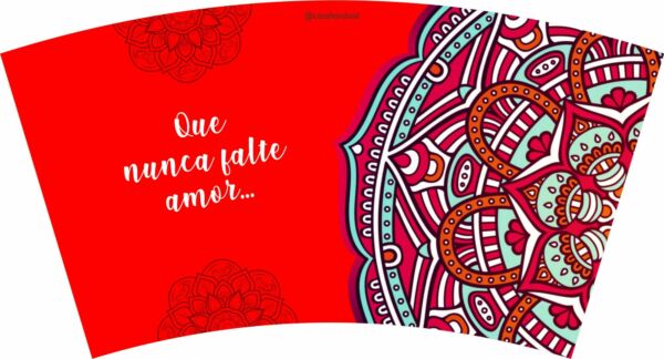 COPO COM CANUDO HOLOGRÁFICO 550ML LINHA MANDALAS REF0242 - CASA FÉ - Imagem 3