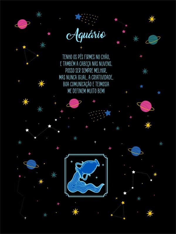 CADERNO COM ESTAMPA HOLOGRÁFICA 80 FOLHAS SIGNO AQUÁRIO REF0263 - CASA FÉ - Imagem 2