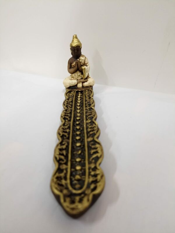 PORTA INCENSO DE RÉGUA BUDA MAGRO BRANCO 19CM - Image 4