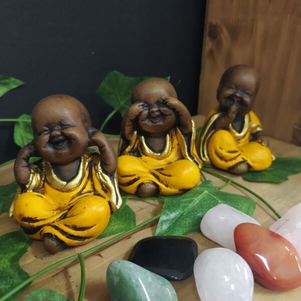 TRIO DE BUDAS BABY ENVELHECIDO C/ AMARELO 8CM - Imagem 2