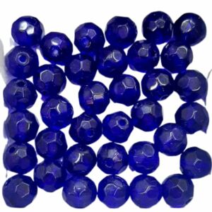 PACOTE COM 50 CONTAS SEXTAVADAS 8MM CRISTAL AZUL ESCURO