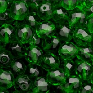 PACOTE COM 50 CONTAS SEXTAVADAS 8MM CRISTAL VERDE ESCURO