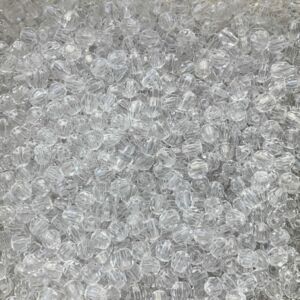 PACOTE COM 50 CONTAS SEXTAVADAS 8MM CRISTAL TRANSPARENTE