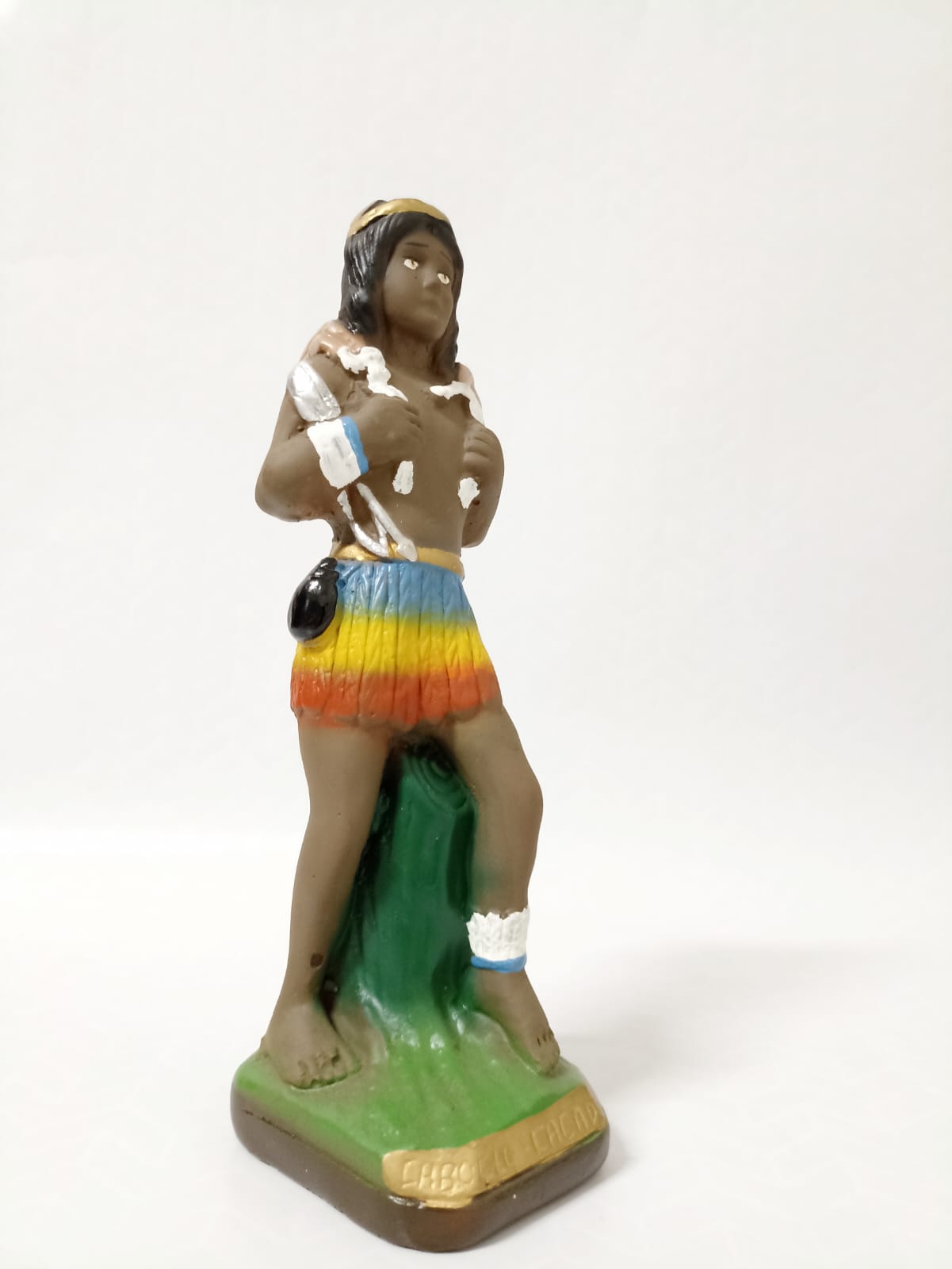 IMAGEM EM GESSO CABOCLO CAÇADOR 21 CM MODELO 003 - PAULISTA - Imagem 2