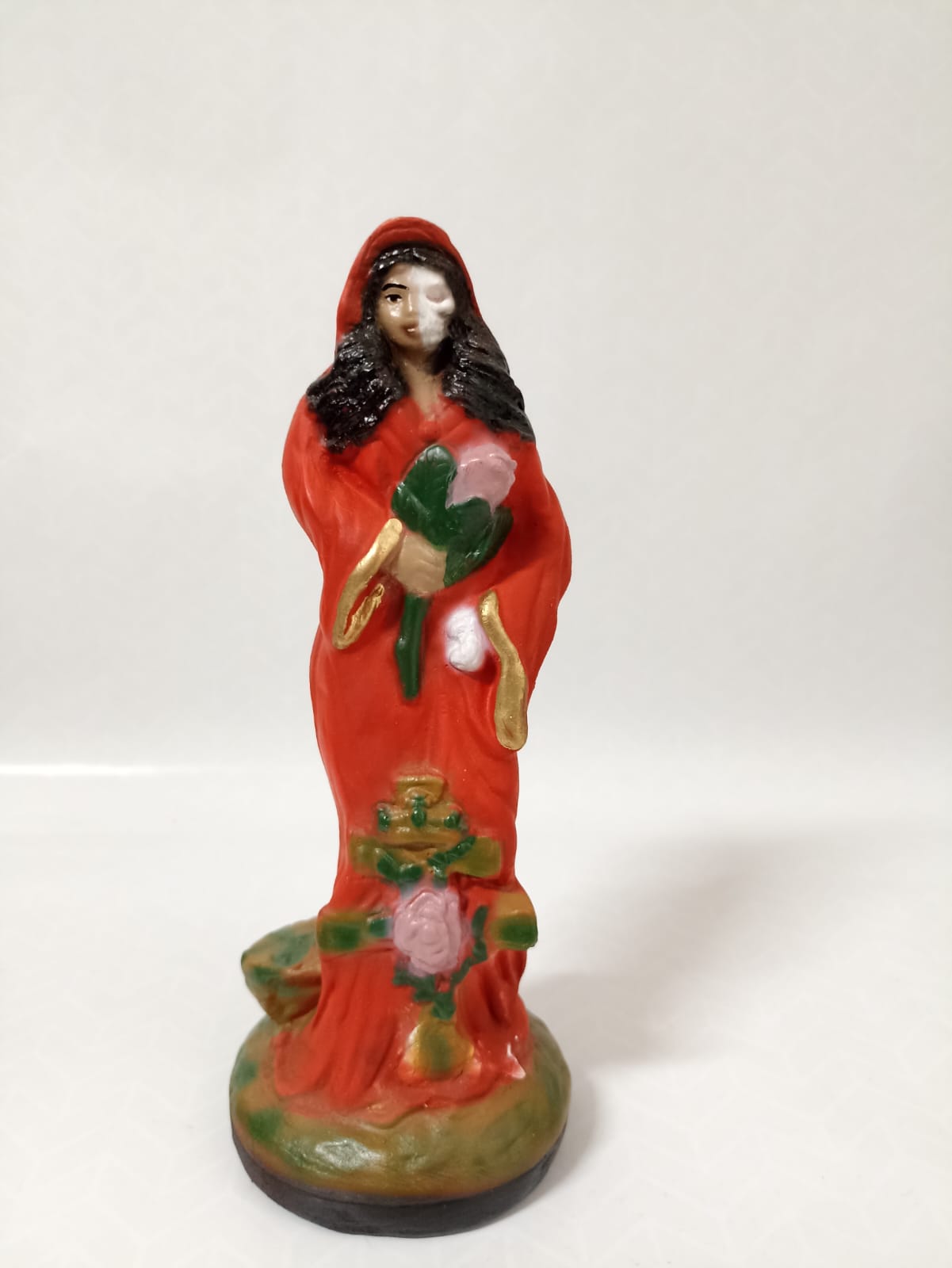 IMAGEM EM GESSO POMBO GIRA ROSA CAVEIRA 21 CM MODELO 003