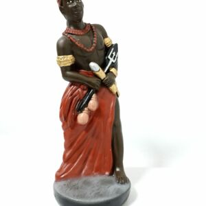 IMAGEM EM GESSO ORIXÁ EXU BARÁ 29CM