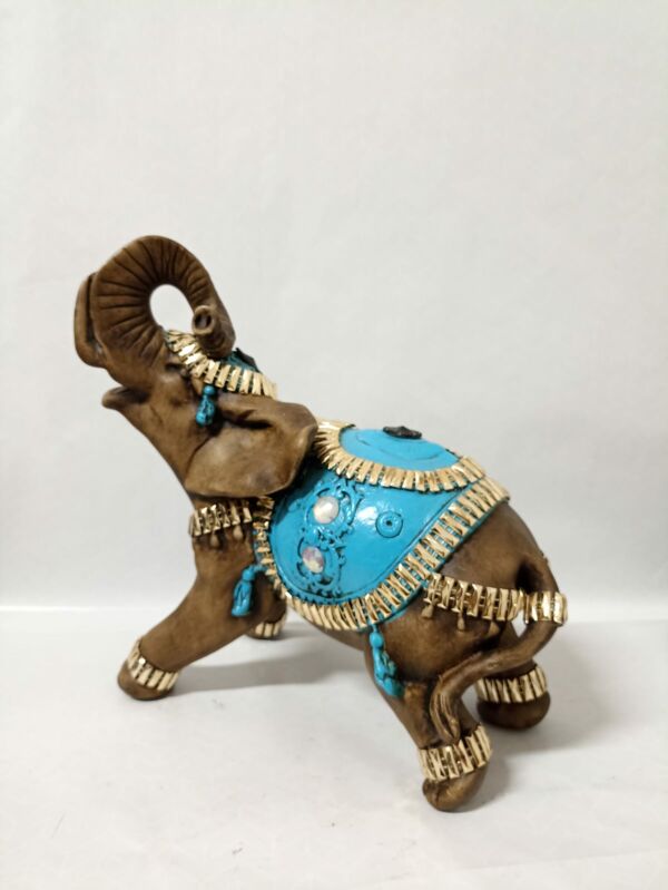 ELEFANTE G AZUL COM PEDRAS 29CM - Imagem 2