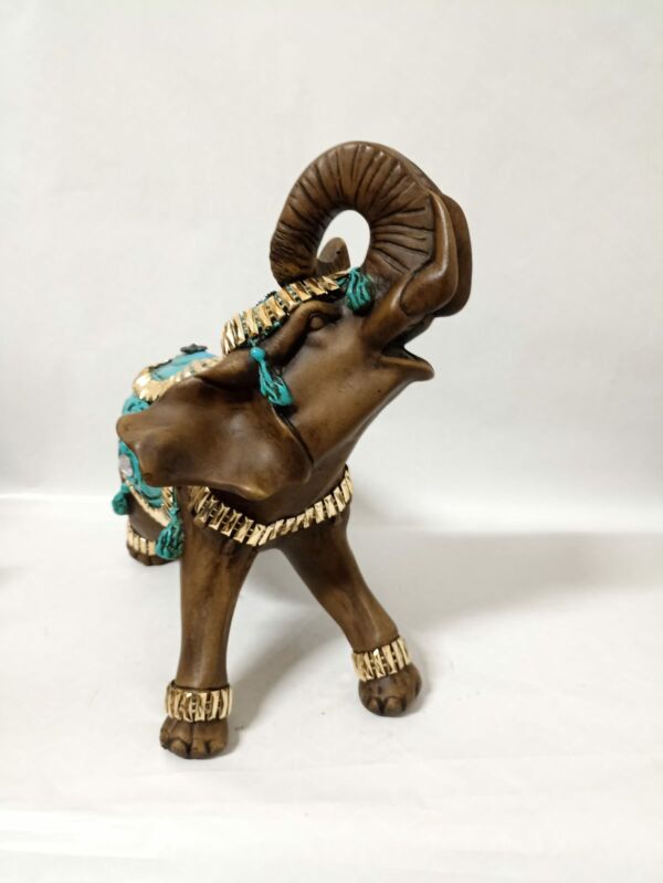 ELEFANTE G AZUL COM PEDRAS 29CM - Imagem 3