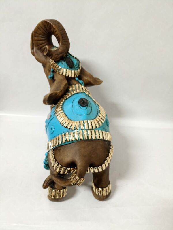 ELEFANTE G AZUL COM PEDRAS 29CM - Imagem 4