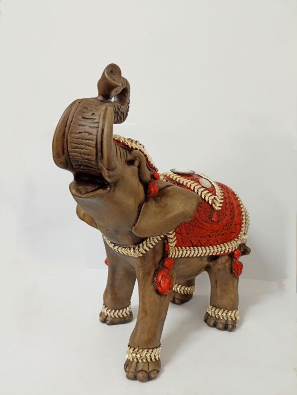 ELEFANTE GG VERMELHO COM PEDRAS 40CM - Imagem 2