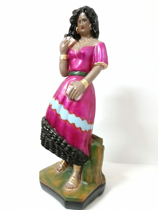 IMAGEM EM GESSO CIGANA ROUPA ROSA 36 CM - Imagem 2