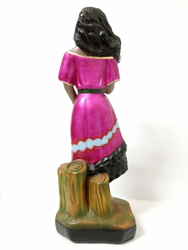 IMAGEM EM GESSO CIGANA ROUPA ROSA 36 CM - Imagem 3