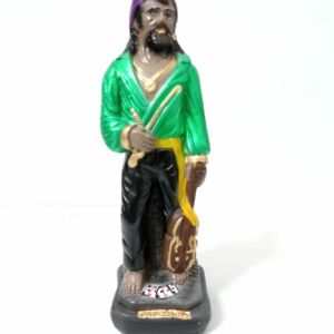 IMAGEM EM GESSO CIGANO CAMISA VERDE PANO ROXO 22CM