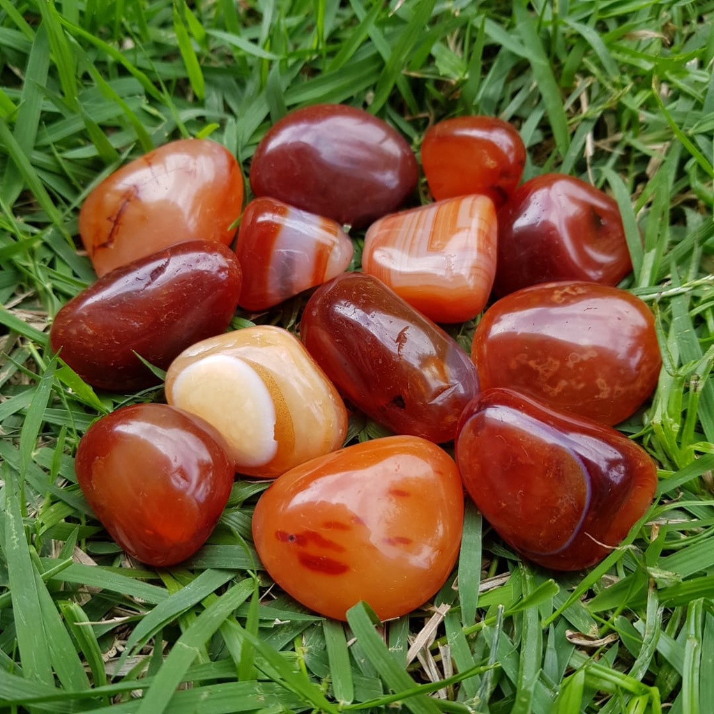 Pedra Ágata de Fogo 3cm a 5cm - Coragem Disposição Proteção e Inveja - Cristal Natural