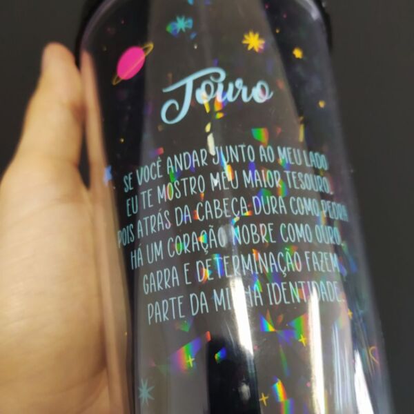 COPO COM CANUDO HOLOGRÁFICO 550ML CASA FÉ LINHA SIGNOS - Imagem 6