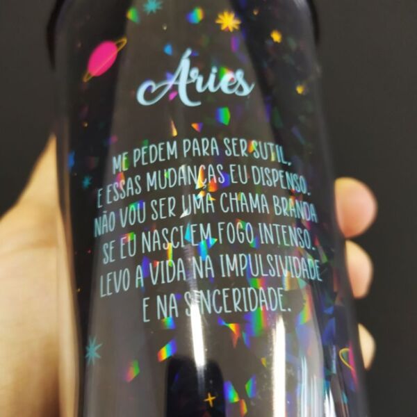 COPO COM CANUDO HOLOGRÁFICO 550ML CASA FÉ LINHA SIGNOS - Imagem 7
