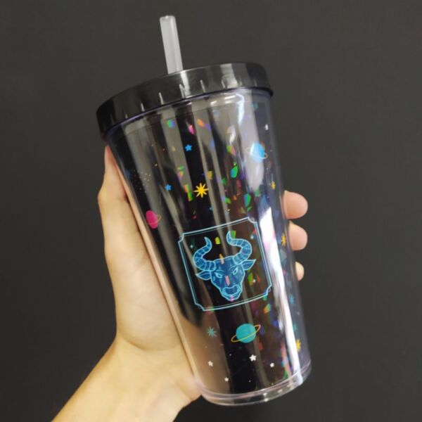 COPO COM CANUDO HOLOGRÁFICO 550ML CASA FÉ LINHA SIGNOS - Imagem 8