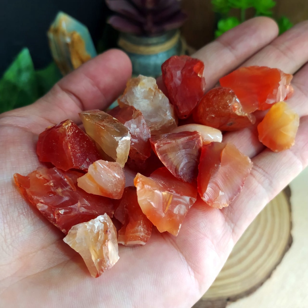 Kit 6 Pedras Ágata Natural Cornalina Bruta Revitalizante Foco Motivação e Fertilidade Pedra Natural - Imagem 2