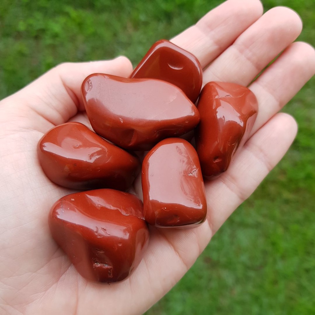 Pedra Jaspe Vermelha Rolada 3cm a 5cm EXTRA - Proteção - Cristal Natural - Imagem 3