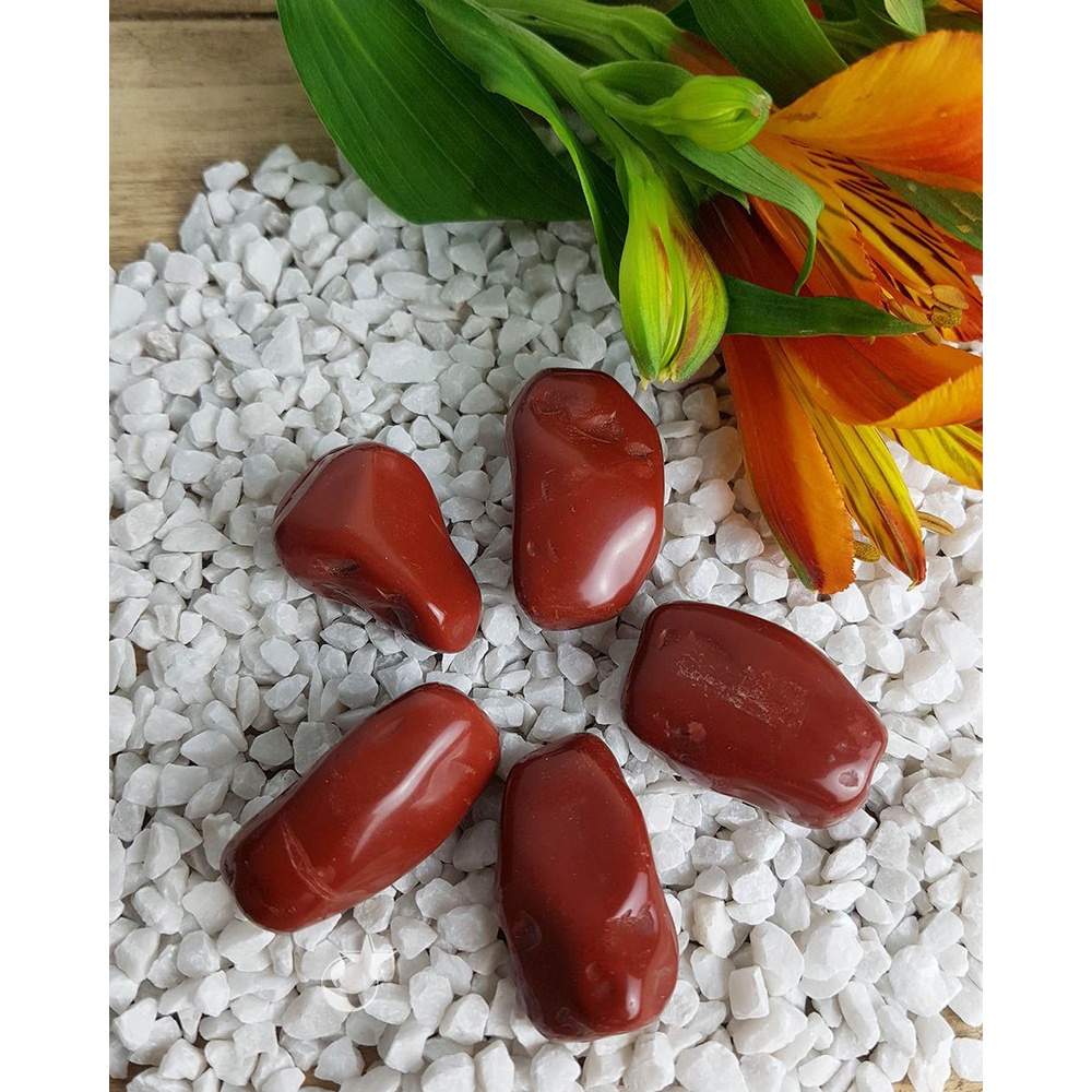 Pedra Jaspe Vermelha Rolada 3cm a 5cm EXTRA - Proteção - Cristal Natural - Imagem 2