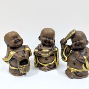 TRIO DE BUDAS CAMPONÊS ENVELHECIDO 10CM