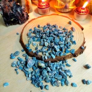 Kit 6 Pedras Apatita Azul Bruto - Amuleto Mini de Bolso - Cristal Natural