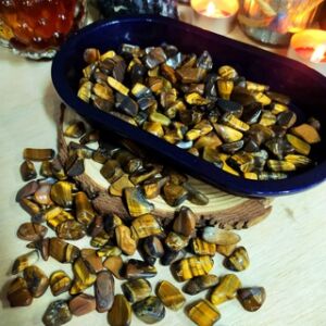 Kit 12 Pedras Olho de Tigre Rolada Contra Inveja e Proteção Cristal Natural