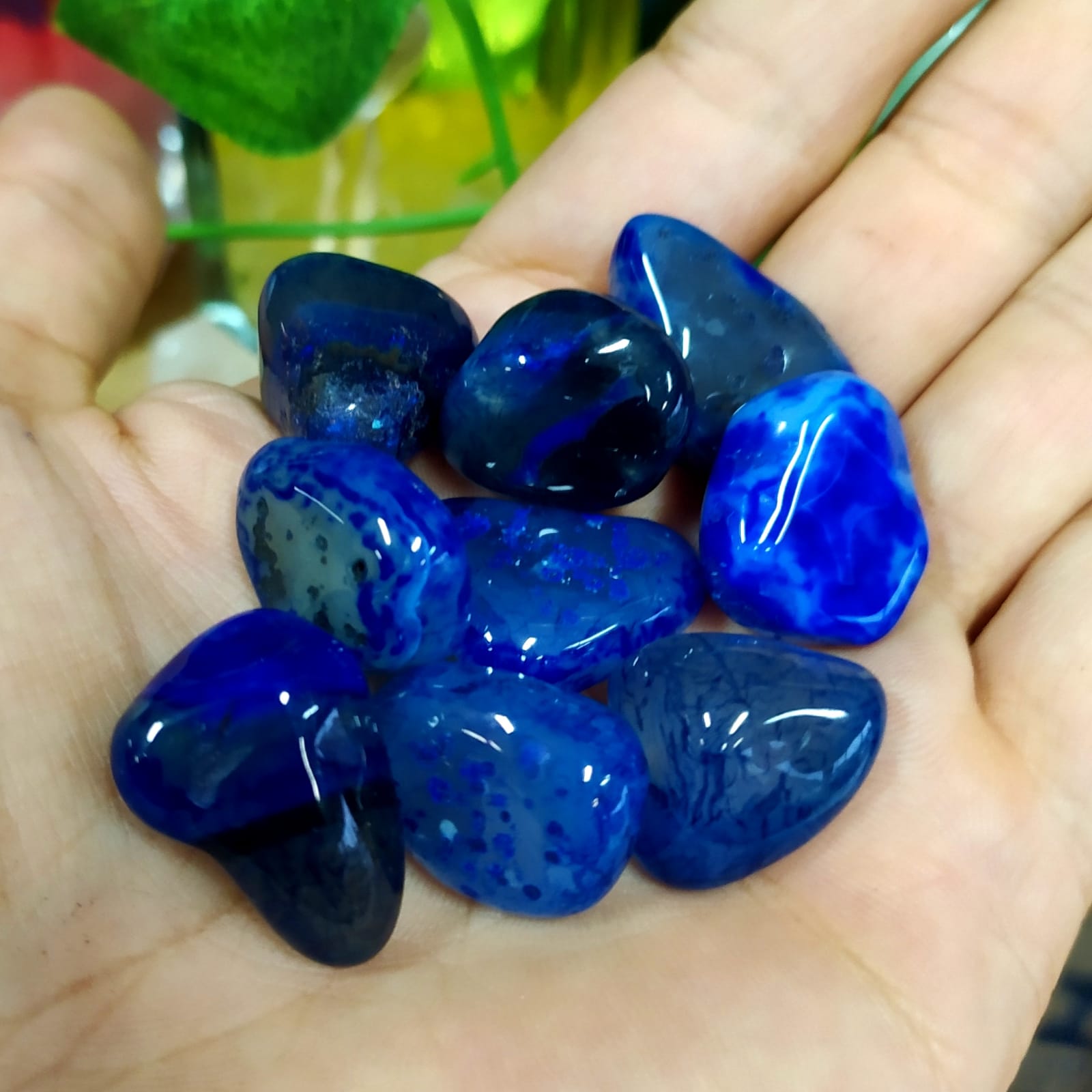 Pedra Ágata Azul Rolada Extra 1cm a 4cm | Coragem e Abertura de Caminhos | Pedra Natural