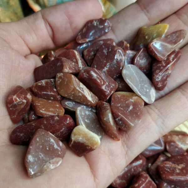 Pedra Jaspe Africano Rolada Mini de Bolso 1 a 3cm - Estabilidade e Equilíbrio - Pedra Natural - Imagem 3