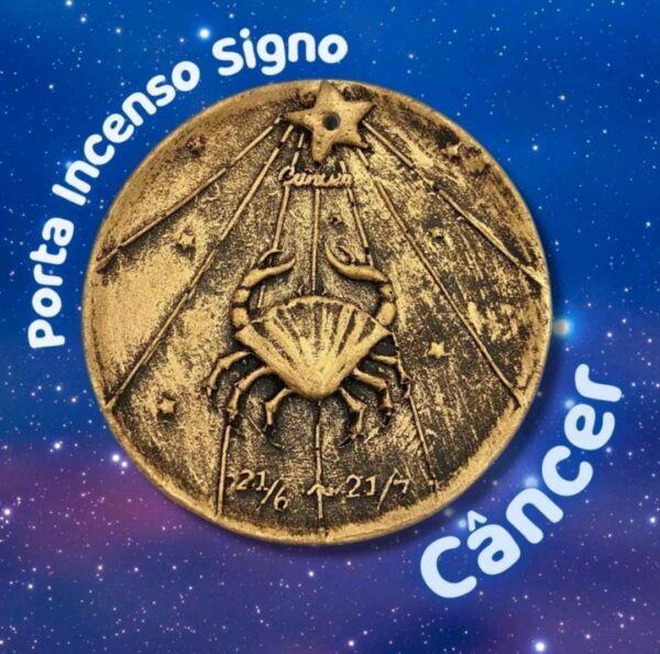 PORTA INCENSO EM RESINA SIGNO DE CÂNCER 8CM