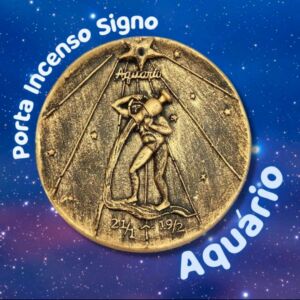 PORTA INCENSO EM RESINA SIGNO DE AQUÁRIO 8CM