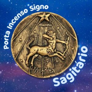 PORTA INCENSO EM RESINA SIGNO DE SAGITÁRIO 8CM