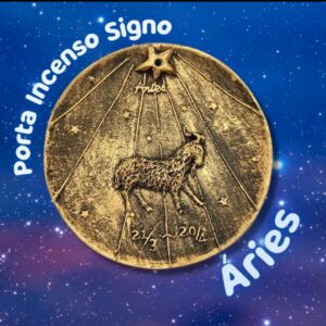 PORTA INCENSO EM RESINA SIGNO DE ÁRIES 8CM