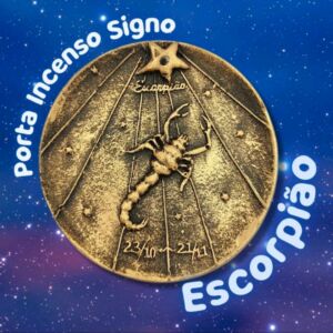 PORTA INCENSO EM RESINA SIGNO DE ESCORPIÃO 8CM