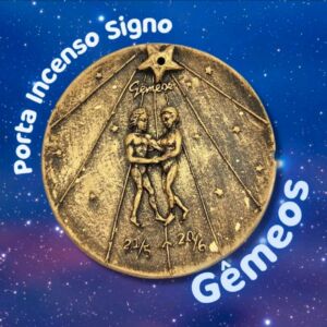 PORTA INCENSO EM RESINA SIGNO DE GÊMEOS 8CM