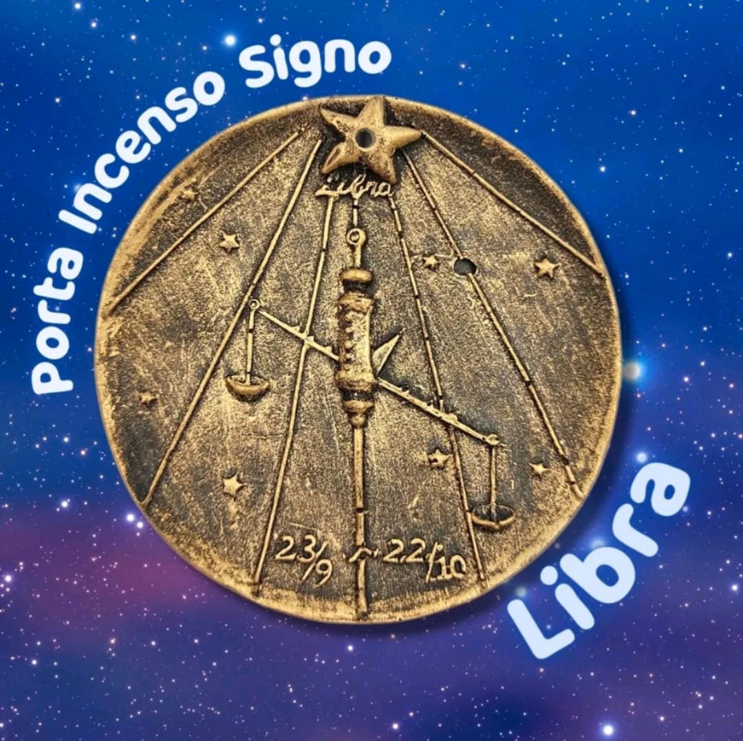 PORTA INCENSO EM RESINA SIGNO DE LIBRA 8CM