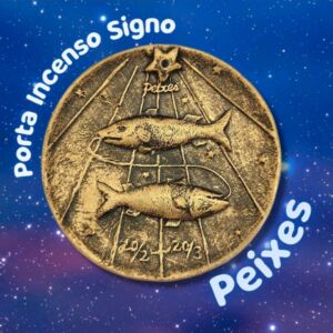 PORTA INCENSO EM RESINA SIGNO DE PEIXES 8CM