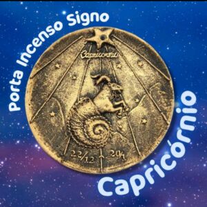 PORTA INCENSO EM RESINA SIGNO DE CAPRICÓRNIO 8CM