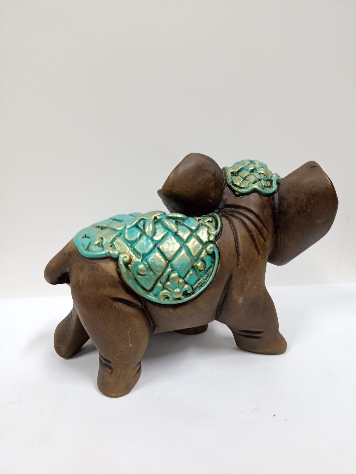 ELEFANTE COM MOEDAS TURQUESA 14CM - Imagem 4