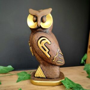 IMAGEM EM GESSO CORUJA ENVELHECIDA 23CM