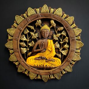 MANDALA BUDA TAILANDES AMARELA 45CM