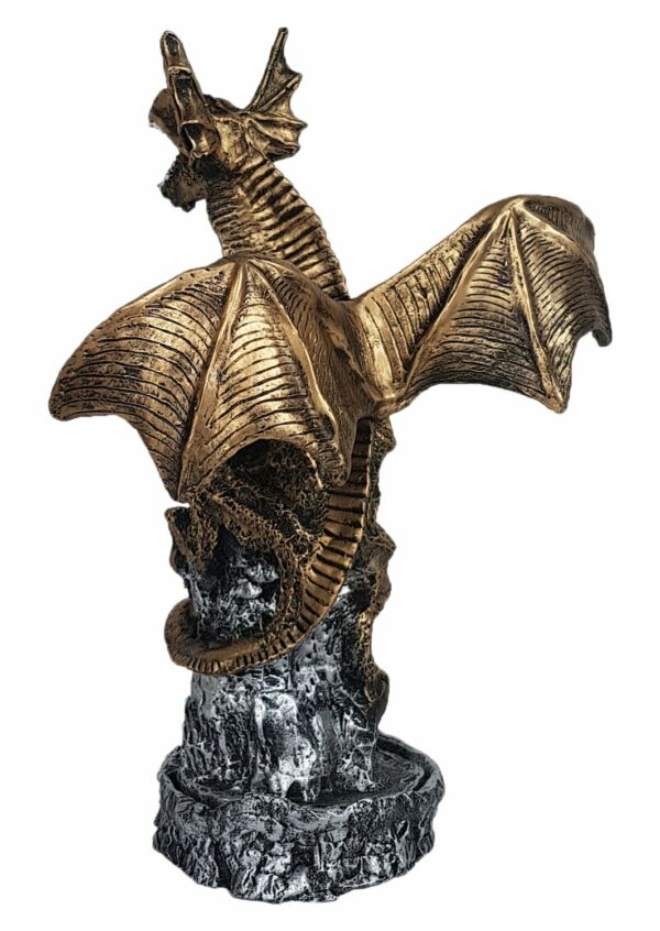 INCENSÁRIO EM RESINA DRAGÃO BRONZE 33 CM - Imagem 4