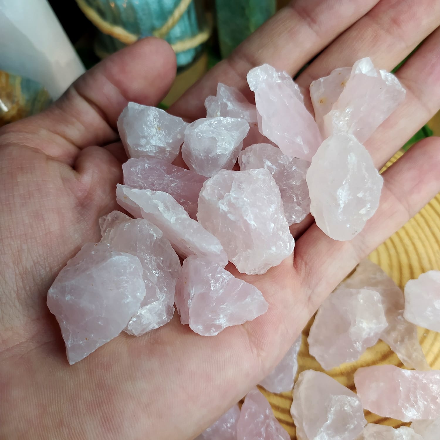 PEDRA QUARTZO ROSA BRUTO ATÉ 2 CM - AMOR E PAZ - CRISTAL NATURAL - Imagem 5