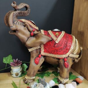 ELEFANTE GG VERMELHO COM PEDRAS 40CM