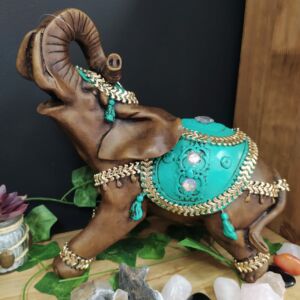 ELEFANTE G AZUL COM PEDRAS 29CM