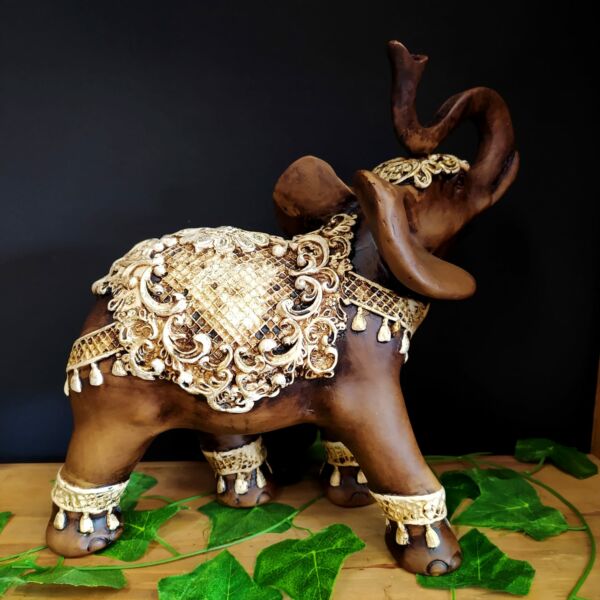 ELEFANTE MANTO FLORIDO BRANCO 30CM - Imagem 2