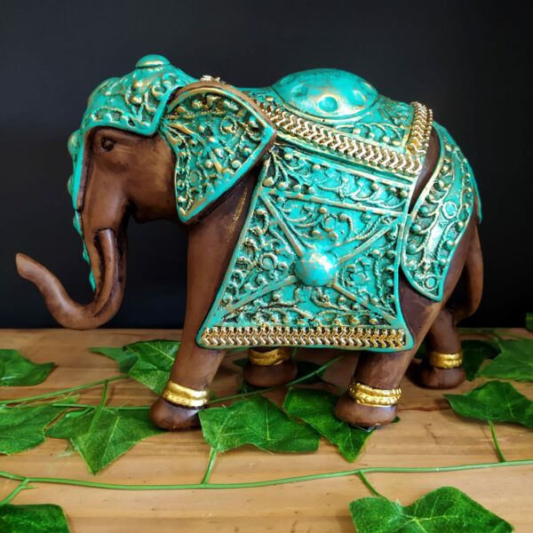 ELEFANTE MANTO TURQUESA 20CM - Imagem 2